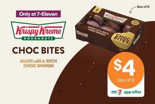 Krispy Kreme Choc Bites 6 Pack. $4 Box of 6 with My 7-Eleven App. Limited time only.